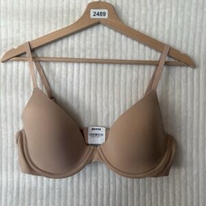 Skims Fits Everybody Underwire SCOOP PLUNGE Bra Sz 36C Clay NWOT